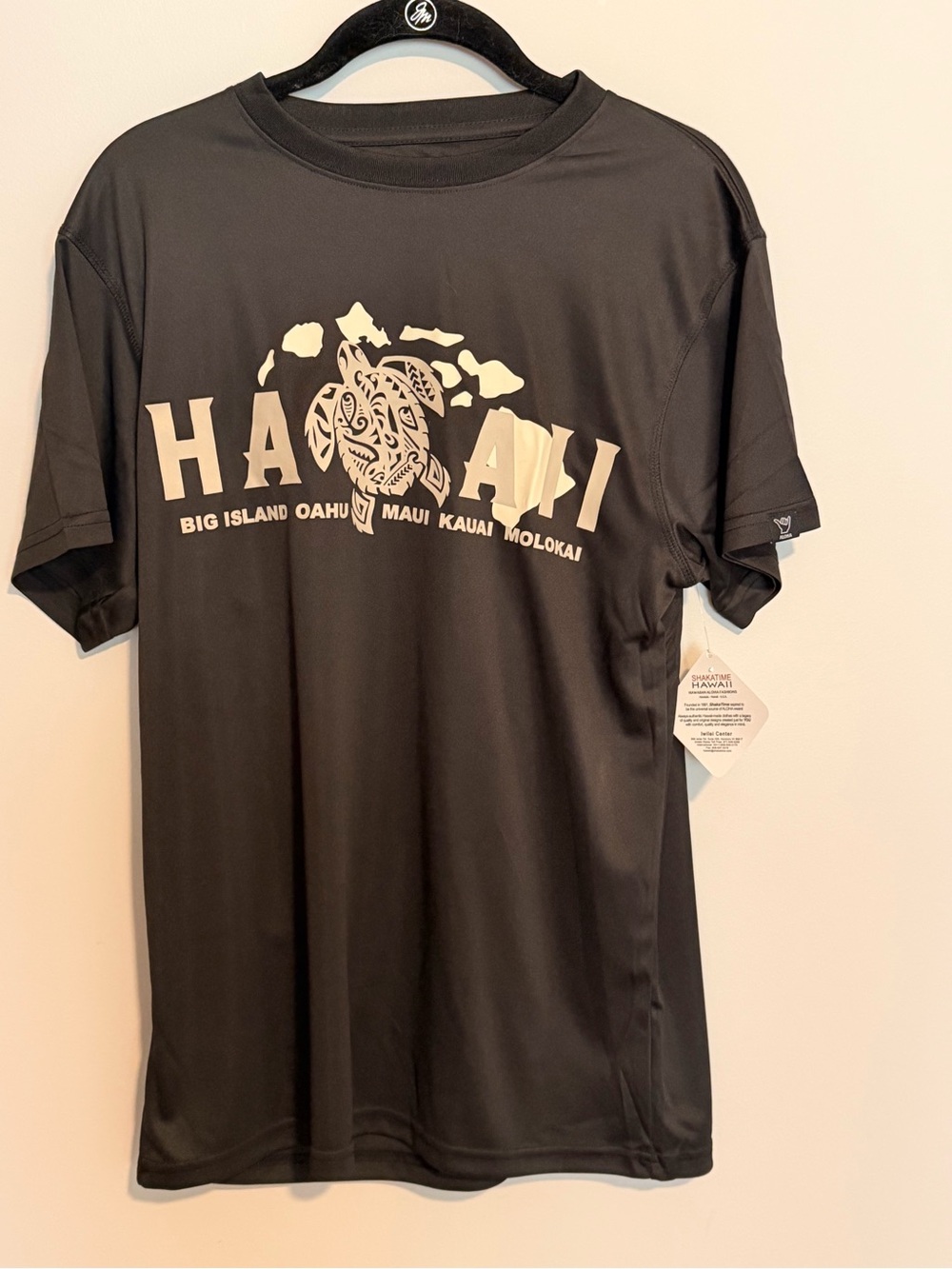 NWT Island Crew Hawaii Aloha Black Men's Shirt Medium